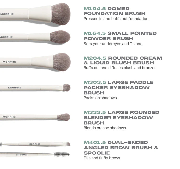 Morphe | Along for the glide 6-piece travel brush set